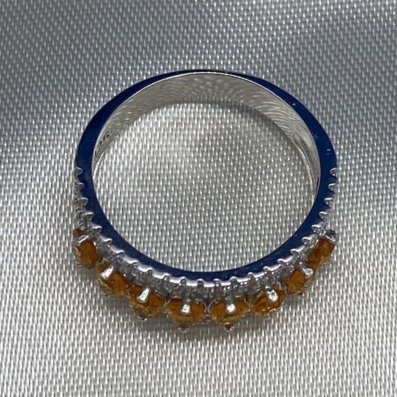 💛 925 Citrine & CZ Ring - Picture 2 of 5